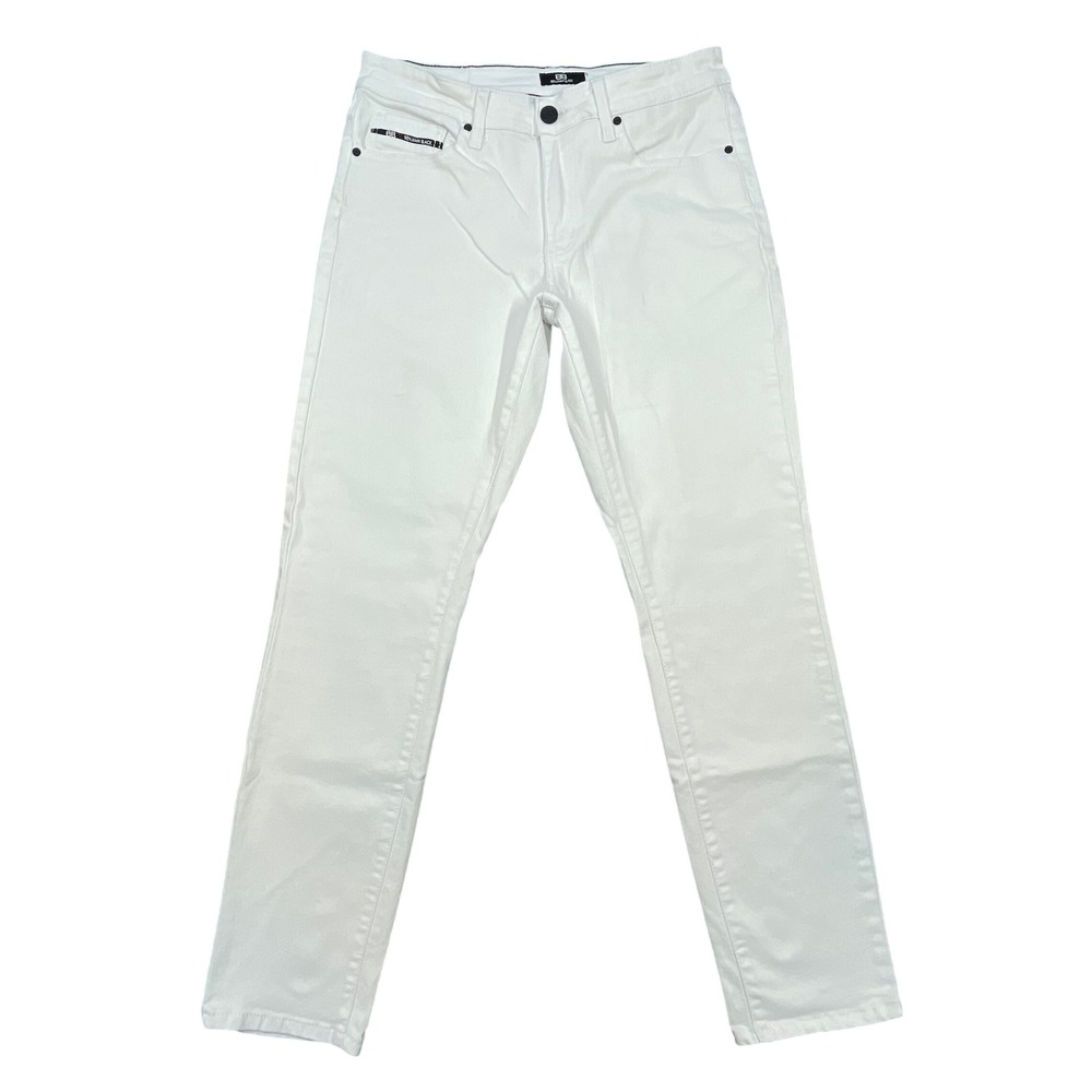 Benjamin Black White Slim Fit Stretch Denim Pants Mens 34x32